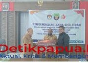 Dana Hiba Sisa Pilkada Rp.5,2 Milyar Dikembalikan Oleh KPUD Kaimana Kepada Pemerintah Daerah