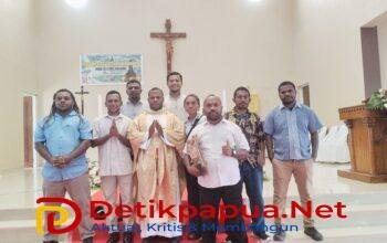 Hadiri Pentahbisan di Senopi, Ketua KNPI Tambrauw Sampaikan Proficiat untuk Pastor Selestinus Vion Momo