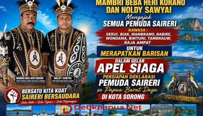 Tokoh Pemuda Saireri Siap Gelar Apel Siaga Persiapan Deklarasi Pemuda Saireri di Papua Barat Daya