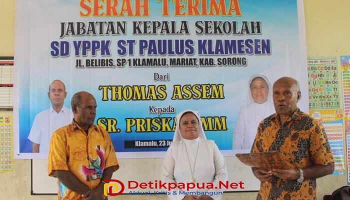 YPPK KMS Gelar Serah Terima Jabatan Kepala SD YPPK Santo Paulus Klamalu, Lanjutkan Estafet Pengabdian untuk Pendidikan Papua