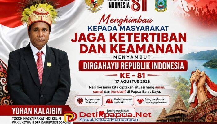 Yohan Kalaibin Ajak Masyarakat Jaga Kamtibmas Sambut HUT RI ke-81 di Papua Barat Daya