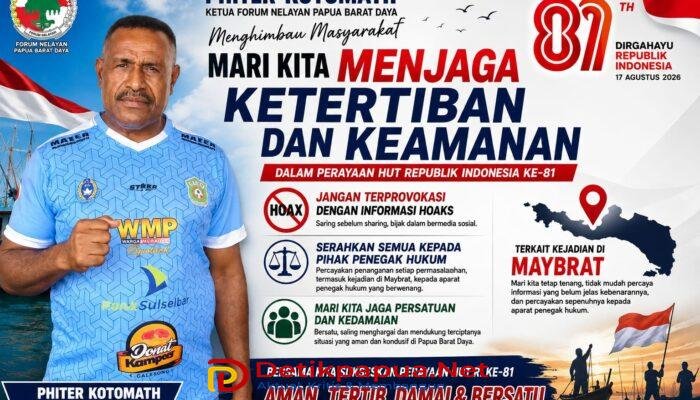 Ketua Forum Nelayan Papua Barat Daya Imbau Masyarakat Jaga Ketertiban dan Keamanan HUT RI ke-81