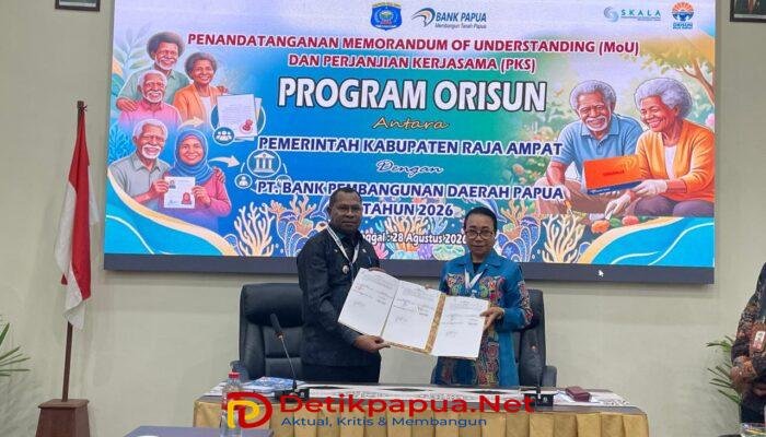 Pemkab Raja Ampat dan Bank Papua Tandatangani MoU Program Perlindungan Hari Tua ORISUN 2026