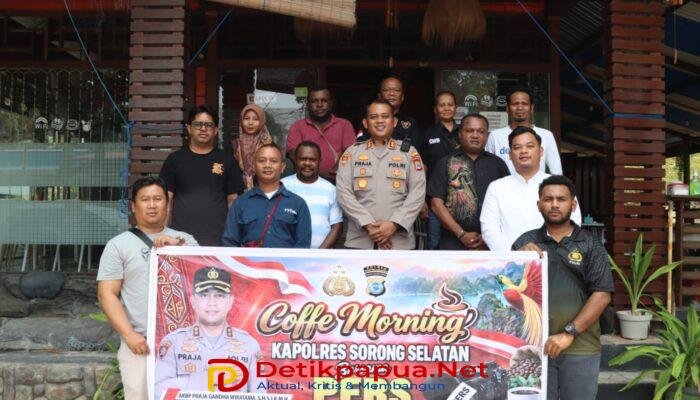 Kapolres Sorong Selatan Coffee Morning Bersama Insan Pers, Perkuat Sinergitas