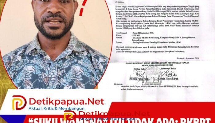“SUKU WAMENA” Itu Tidak Ada: RKBPT Kota Sorong Jangan Kaburkan Identitas Masyarakat Pegunungan